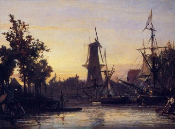 ヨハン・ジョンキント Painting - ビネスハーフェン ロッテルダムの船の海景 ヨハン・バルトルト・ヨンカインド